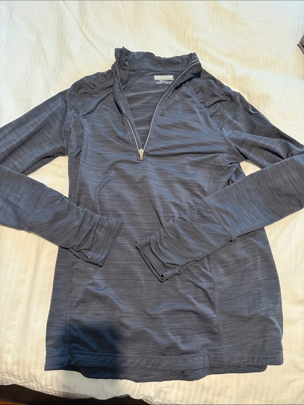 Kirkland Signature Women's Slate Blue Half-Zip Cowl Neck Pullover